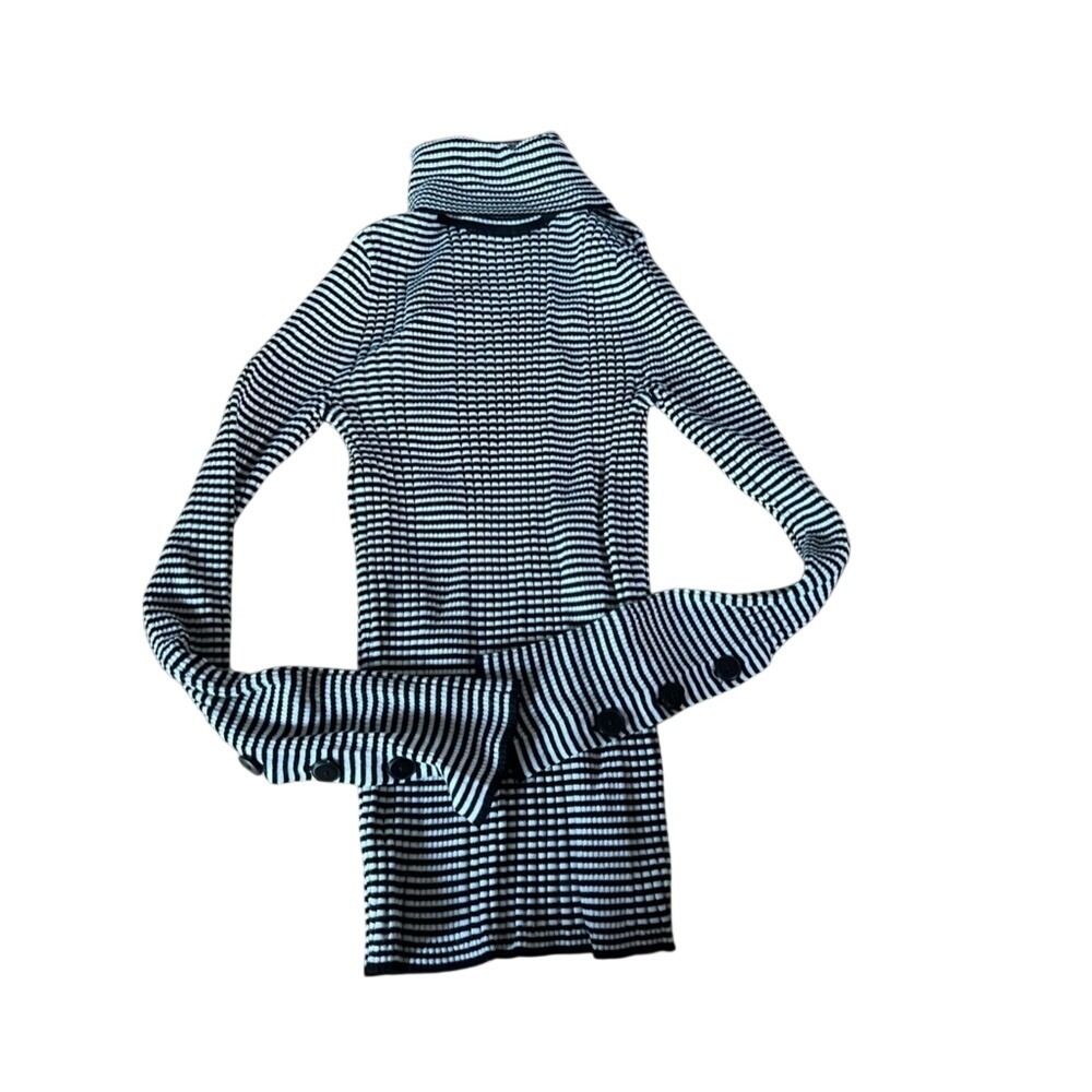 NWT Anthropologie black and white striped turtleneck long sleeve‎ top